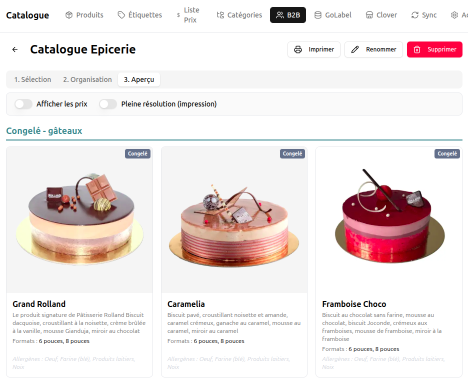 Catalogue produits centralisé